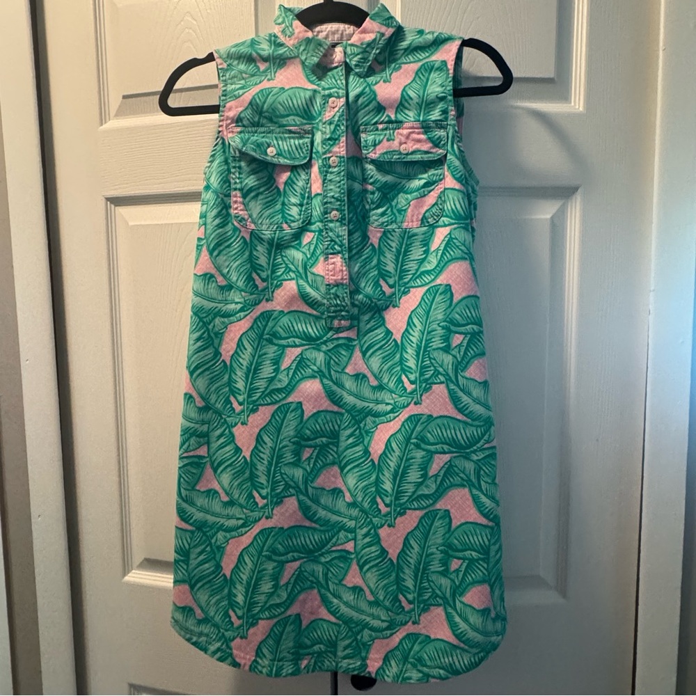 Vineyard Vine tropical Leaf Print Sleeveless Dress